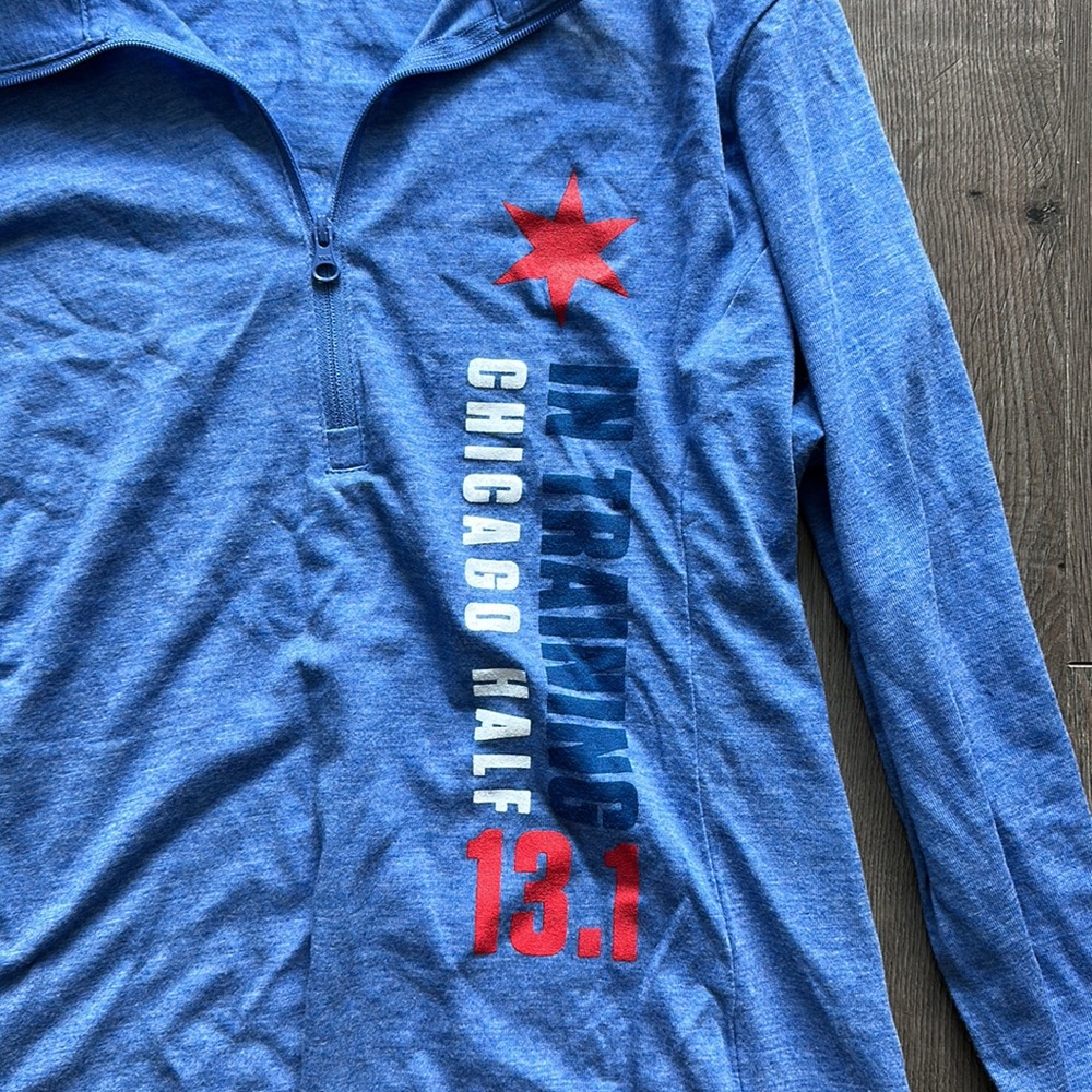 Chicago half marathon in training line sleeve warmup quarter zip - Picture 2 of 5